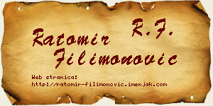 Ratomir Filimonović vizit kartica